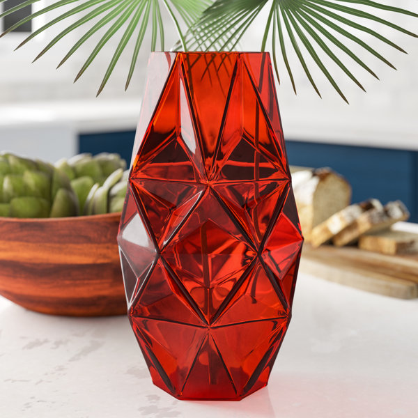 Ivy Bronx 6 Piece Chione Red Indoor / Outdoor Glass Table Vase Set